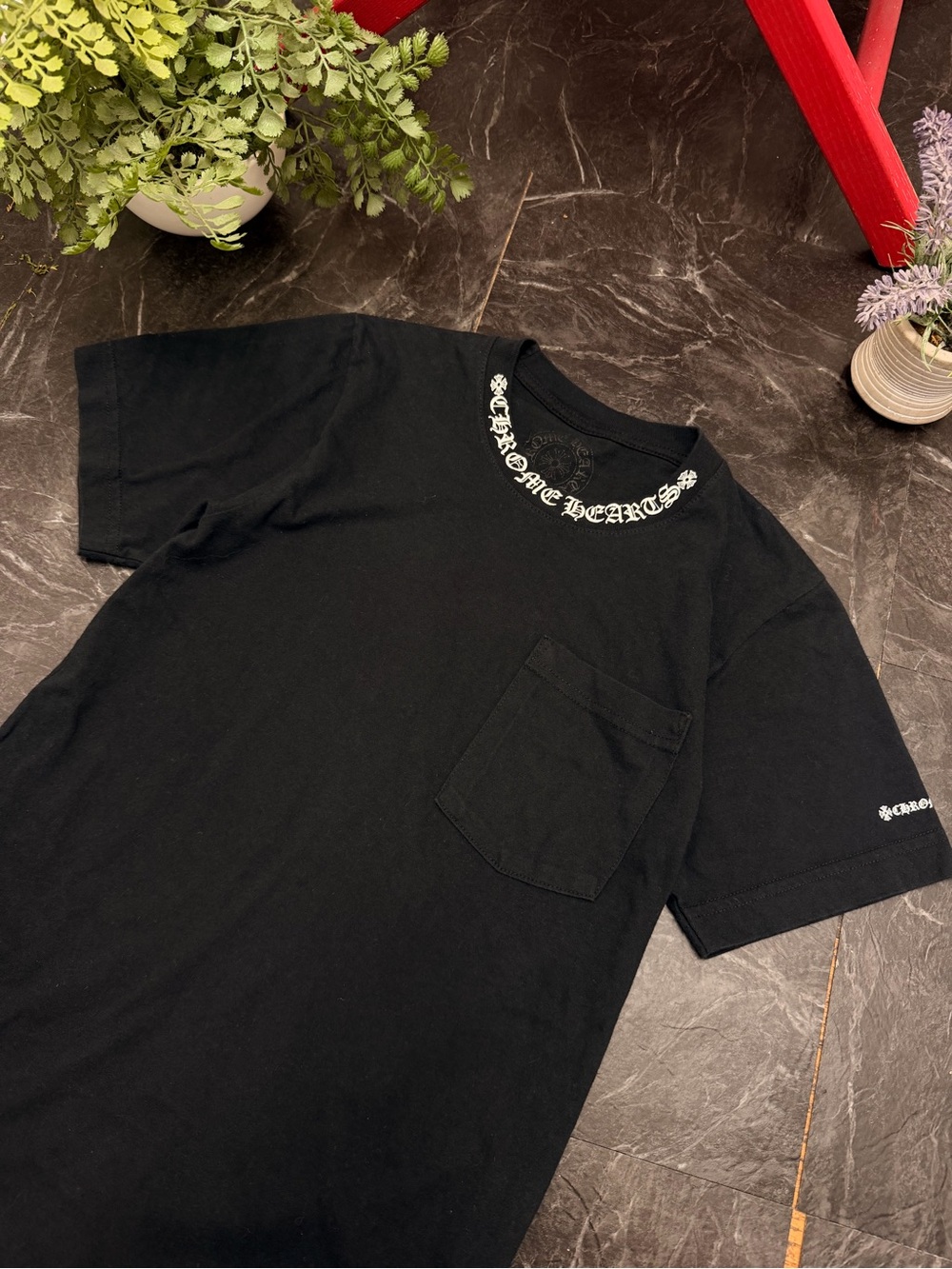 Chrome Hearts - Neck Logo Pocket Tee - Black - Size XS - Preowned